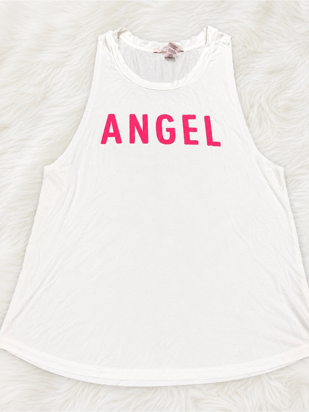 Victoria's Secret White Tank with Pink Label